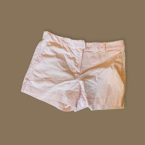 Loft seersucker shorts in white and peach, size 14